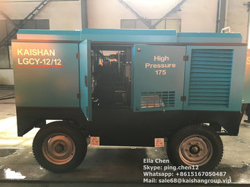 Movable diesel engine customize color 424cfm 1.2Mpa rotary air compressor