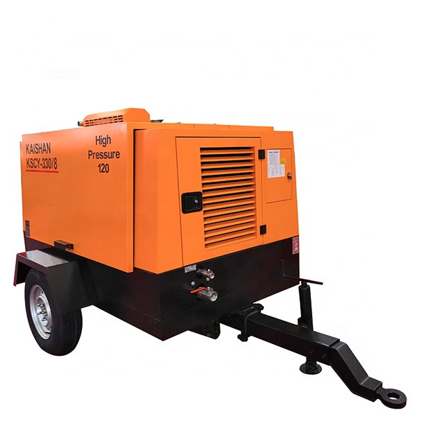 330cfm 0.8 Mpa Portable Screw Air Compressor With Commins Engine